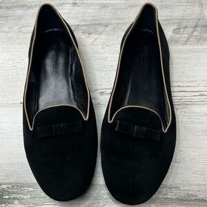 Louis Vuitton LV Logo Ballet‎ Flats Shoes Womens Size 7.5 Suede Black